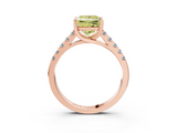 Rose gold Fancy Yellow Princess  Cut Pavé Band Solitaire Ring with Four-Prong Setting_3