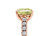 Rose gold Fancy Yellow Princess  Cut Pavé Band Solitaire Ring with Four-Prong Setting_5