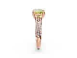 Rose gold Fancy Yellow Princess  Cut Pave Diamond Engagement Ring with Channel Set Band and Four-Prong Setting_2