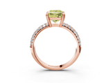 Rose gold Fancy Yellow Princess  Cut Pave Diamond Engagement Ring with Channel Set Band and Four-Prong Setting_3