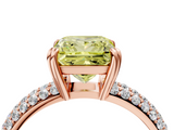 Rose gold Fancy Yellow Princess  Cut Pave Diamond Engagement Ring with Channel Set Band and Four-Prong Setting_4