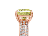 Rose gold Fancy Yellow Princess  Cut Pave Diamond Engagement Ring with Channel Set Band and Four-Prong Setting_5