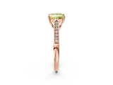 Rose gold Fancy Yellow Princess Cut Solitaire Cathedral Diamond Engagement Ring with Channel-Set Band and Four-Prong Setting_5