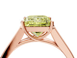 Rose gold Fancy Yellow Princess Cut Solitaire Cathedral Diamond Engagement Ring with Channel-Set Band and Four-Prong Setting_7