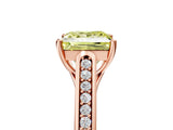 Rose gold Fancy Yellow Princess Cut Solitaire Cathedral Diamond Engagement Ring with Channel-Set Band and Four-Prong Setting_8
