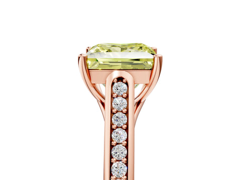 Rose gold Fancy Yellow Princess Cut Solitaire Cathedral Diamond Engagement Ring with Channel-Set Band and Four-Prong Setting_8