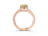Rose gold Fancy Yellow Princess Cut Solitaire Diamond Engagement Ring with Pavé Band and Six-Prong Setting_15