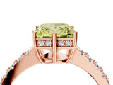 Rose gold Fancy Yellow Princess Cut Solitaire Diamond Engagement Ring with Pavé Band and Six-Prong Setting_16
