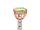 Rose gold Fancy Yellow Princess Cut Solitaire Diamond Engagement Ring with Pavé Band and Six-Prong Setting_17