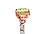 Rose gold Fancy Yellow Princess  Cut Solitaire Diamond Engagement Ring with Pave Band and Four-Prong Setting_5