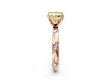Rose gold Fancy Yellow Princess Cut Solitaire Diamond Engagement Ring with Twisted Pave Band and Four-Prong Setting_17