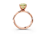 Rose gold Fancy Yellow Princess Cut Solitaire Diamond Engagement Ring with Twisted Pave Band and Four-Prong Setting_18