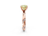 Rose gold Fancy Yellow Princess Cut Solitaire Diamond Engagement Ring with Twisted Pave Band and Four-Prong Setting_29