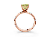 Rose gold Fancy Yellow Princess Cut Solitaire Diamond Engagement Ring with Twisted Pave Band and Four-Prong Setting_30