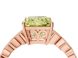Rose gold Fancy Yellow Princess Cut Solitaire Diamond Ring with Infinity Twist Band and Four-Prong Setting_4