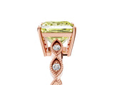 Rose gold Fancy Yellow Princess Cut Solitaire Diamond Ring with Infinity Twist Band and Four-Prong Setting_5