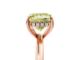 Rose gold Fancy Yellow Princess Cut Solitaire Diamond Ring with Prong Setting and Plain Band_5