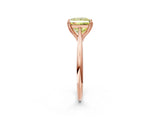 Rose gold Fancy Yellow Princess Cut Solitaire Diamond Ring with Six-Prong Setting and Classic Band_14