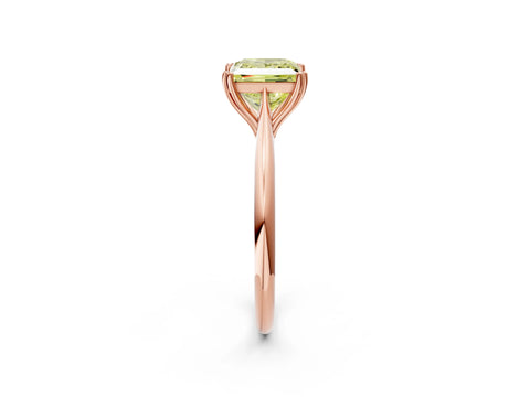 Rose gold Fancy Yellow Princess Cut Solitaire Diamond Ring with Six-Prong Setting and Classic Band_2