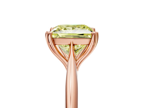 Rose gold Fancy Yellow Princess Cut Solitaire Diamond Ring with Six-Prong Setting and Classic Band_5