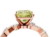 Rose gold Fancy Yellow Princess  Cut Solitaire Diamond Twisted Band with Pave Setting_4