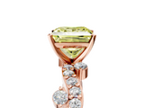 Rose gold Fancy Yellow Princess  Cut Solitaire Diamond Twisted Band with Pave Setting_5