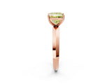 Rose gold Fancy Yellow Princess  Cut Solitaire Engagement Ring with Flat Band and Four-Prong Setting 2