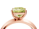 Rose gold Fancy Yellow Princess  Cut Solitaire Engagement Ring with Flat Band and Four-Prong Setting 4