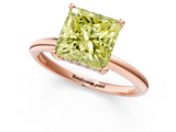 Rose gold Fancy Yellow Princess  Cut Solitaire Engagement Ring with Four-Prong Setting and Classic Band_1