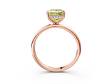 Rose gold Fancy Yellow Princess  Cut Solitaire Engagement Ring with Four-Prong Setting and Classic Band_3