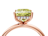 Rose gold Fancy Yellow Princess  Cut Solitaire Engagement Ring with Four-Prong Setting and Classic Band_4