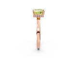 Rose gold Fancy Yellow Princess  Cut Solitaire Engagement Ring with Four-Prong Setting on a Classic Band_2