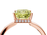 Rose gold Fancy Yellow Princess  Cut Solitaire Engagement Ring with Four-Prong Setting on a Classic Band_4