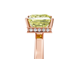 Rose gold Fancy Yellow Princess  Cut Solitaire Engagement Ring with Four-Prong Setting on a Classic Band_5