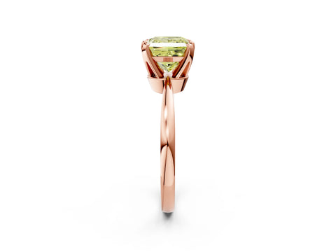 Rose gold Fancy Yellow Princess Cut Solitaire Engagement Ring with Six-Prong Setting and Tapered Band_2