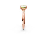Rose gold Fancy Yellow Princess  Cut Solitaire Engagement Ring with Tapered Band and Four-Prong Setting 2