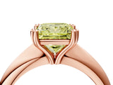 Rose gold Fancy Yellow Princess  Cut Solitaire Engagement Ring with Tapered Band and Four-Prong Setting 4