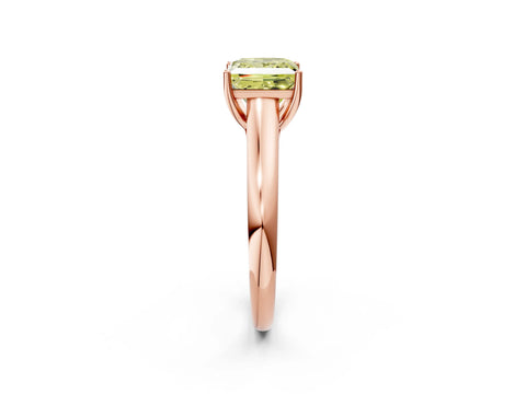 Rose gold Fancy Yellow Princess Cut Solitaire Engagement Ring with Tapered Band and Four-Prong Setting_5