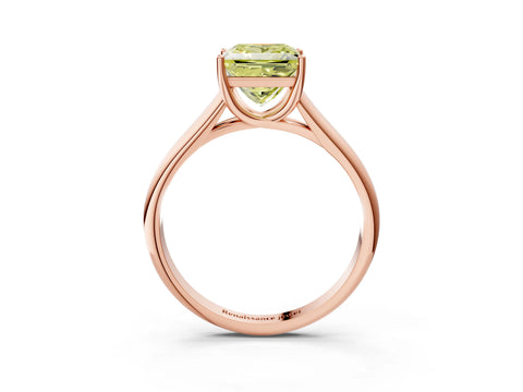 Rose gold Fancy Yellow Princess Cut Solitaire Engagement Ring with Tapered Band and Four-Prong Setting_6