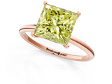 Rose gold Fancy Yellow Princess  Cut Solitaire Engagement Ring with Thin Band and Four-Prong Setting_4