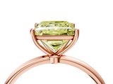 Rose gold Fancy Yellow Princess  Cut Solitaire Engagement Ring with Thin Band and Four-Prong Setting_7
