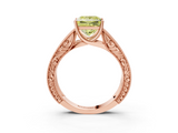 Rose gold Fancy Yellow Princess  Cut Solitaire Engraved Band with Four-Prong Setting_3