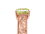 Rose gold Fancy Yellow Princess  Cut Solitaire Engraved Band with Four-Prong Setting_5