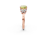 Rose gold Fancy Yellow Princess  Cut Solitaire Floral Diamond Ring with Four-Prong Setting_2