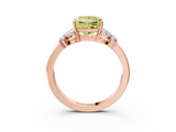 Rose gold Fancy Yellow Princess  Cut Solitaire Floral Diamond Ring with Four-Prong Setting_3