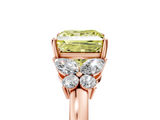 Rose gold Fancy Yellow Princess  Cut Solitaire Floral Diamond Ring with Four-Prong Setting_5