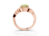 Rose gold Fancy Yellow Princess Cut Solitaire Intertwined Band Prong Setting Ring_3