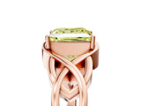 Rose gold Fancy Yellow Princess Cut Solitaire Intertwined Band Prong Setting Ring_5