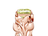 Rose gold Fancy Yellow Princess Cut Solitaire Leaf-Inspired Engagement Ring with Prong Setting_17
