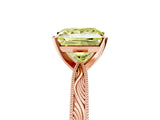 Rose gold Fancy Yellow Princess Cut Solitaire Milgrain Engraved Band with Four-Prong Setting_5